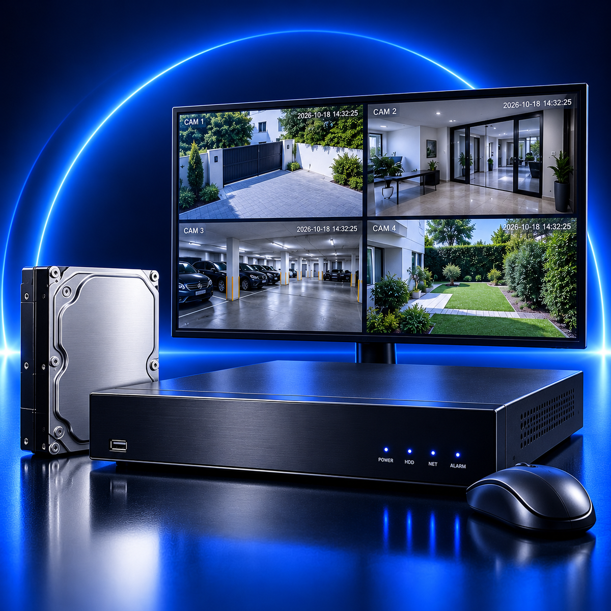 Enregistreurs NVR – enregistreur, disque et moniteur