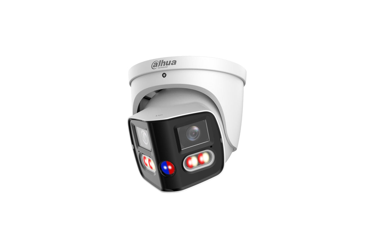 Caméra multicapteur IP 2 x 4 MP Smart Dual Light IA WizSense objectif 2.8 mm – IPC-PDW3859-A180-AS-PV