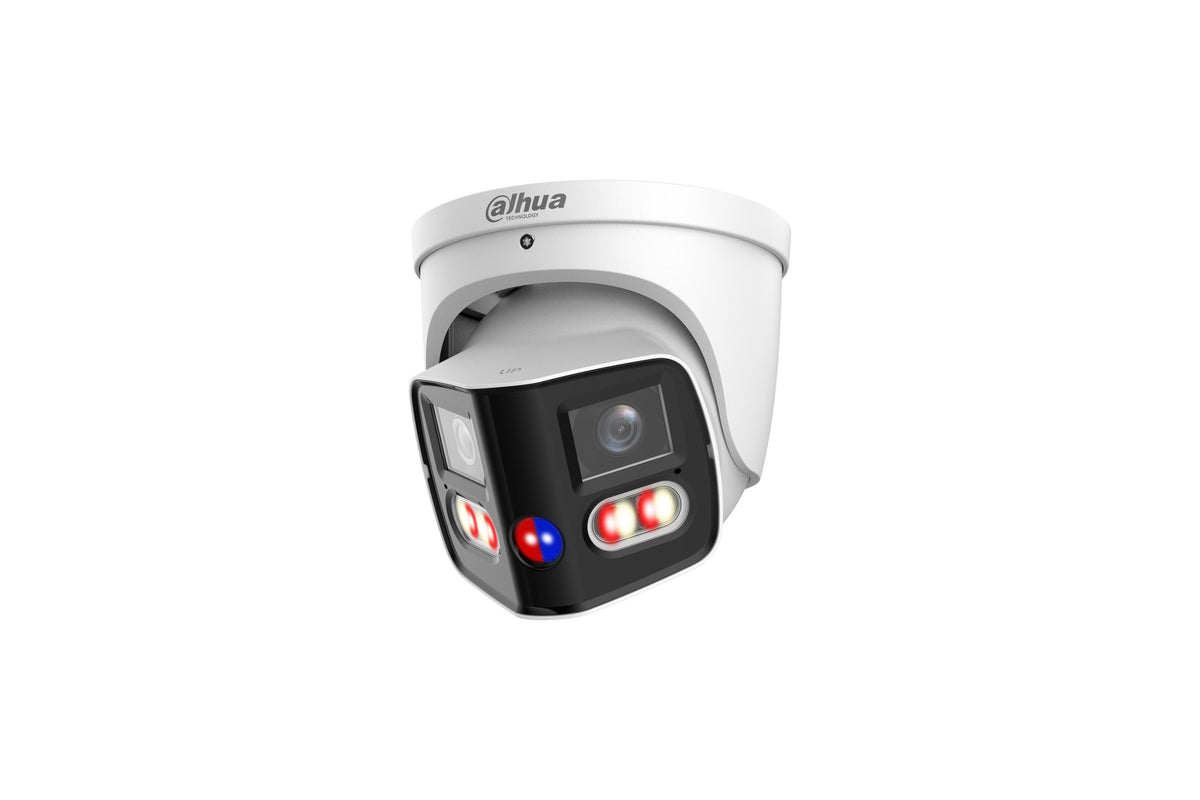 Caméra multicapteur IP 2 x 4 MP Smart Dual Light IA WizSense objectif 2.8 mm – IPC-PDW3859-A180-AS-PV