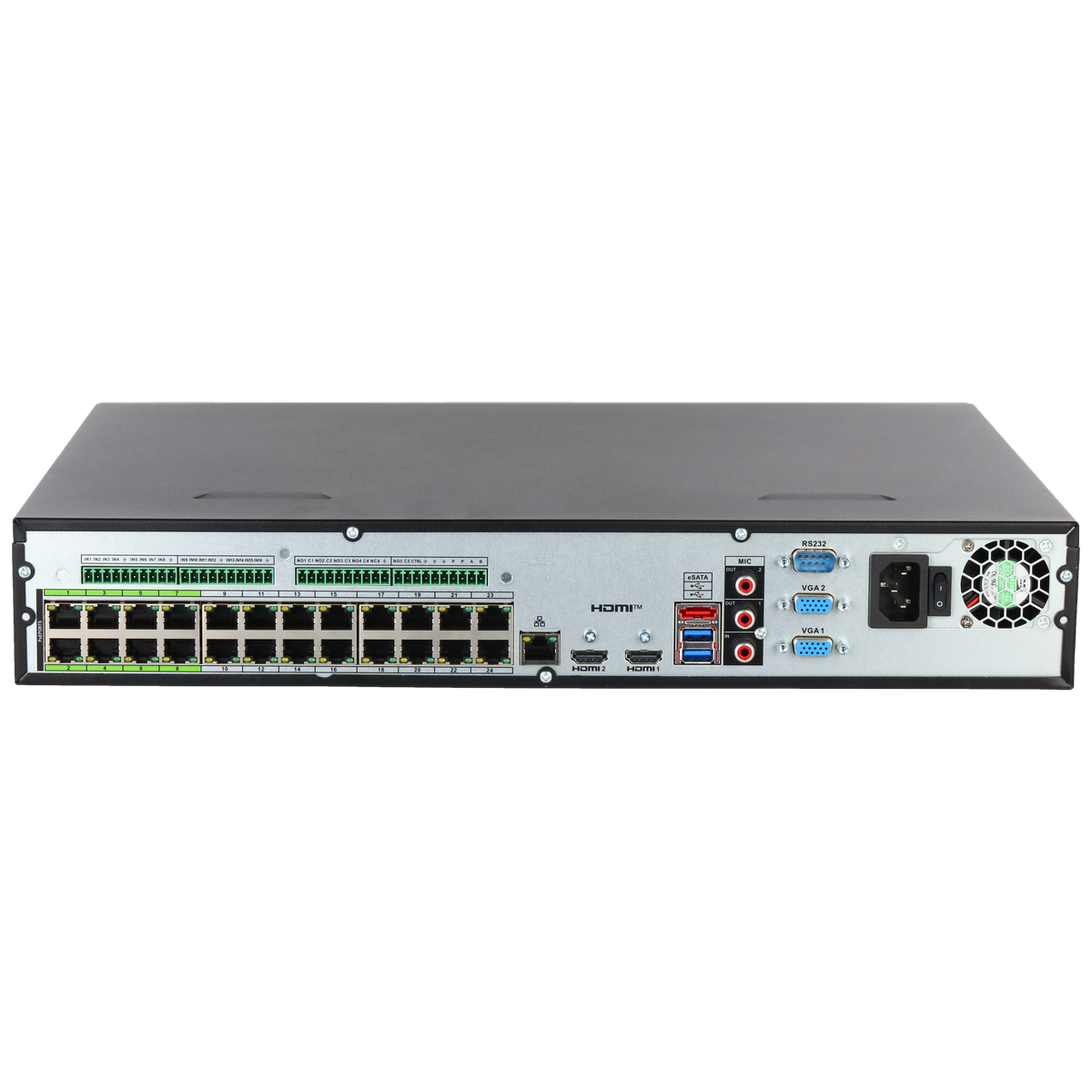 Enregistreur NVR 24 voies 24 ports PoE 32 MP IA WizSense – NVR5424-24P-EI2