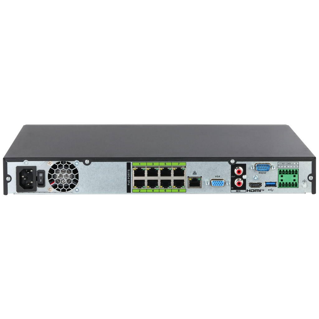 Enregistreur NVR 8 voies 8 ports PoE 32 MP IA WizSense – NVR5208-8P-EI2