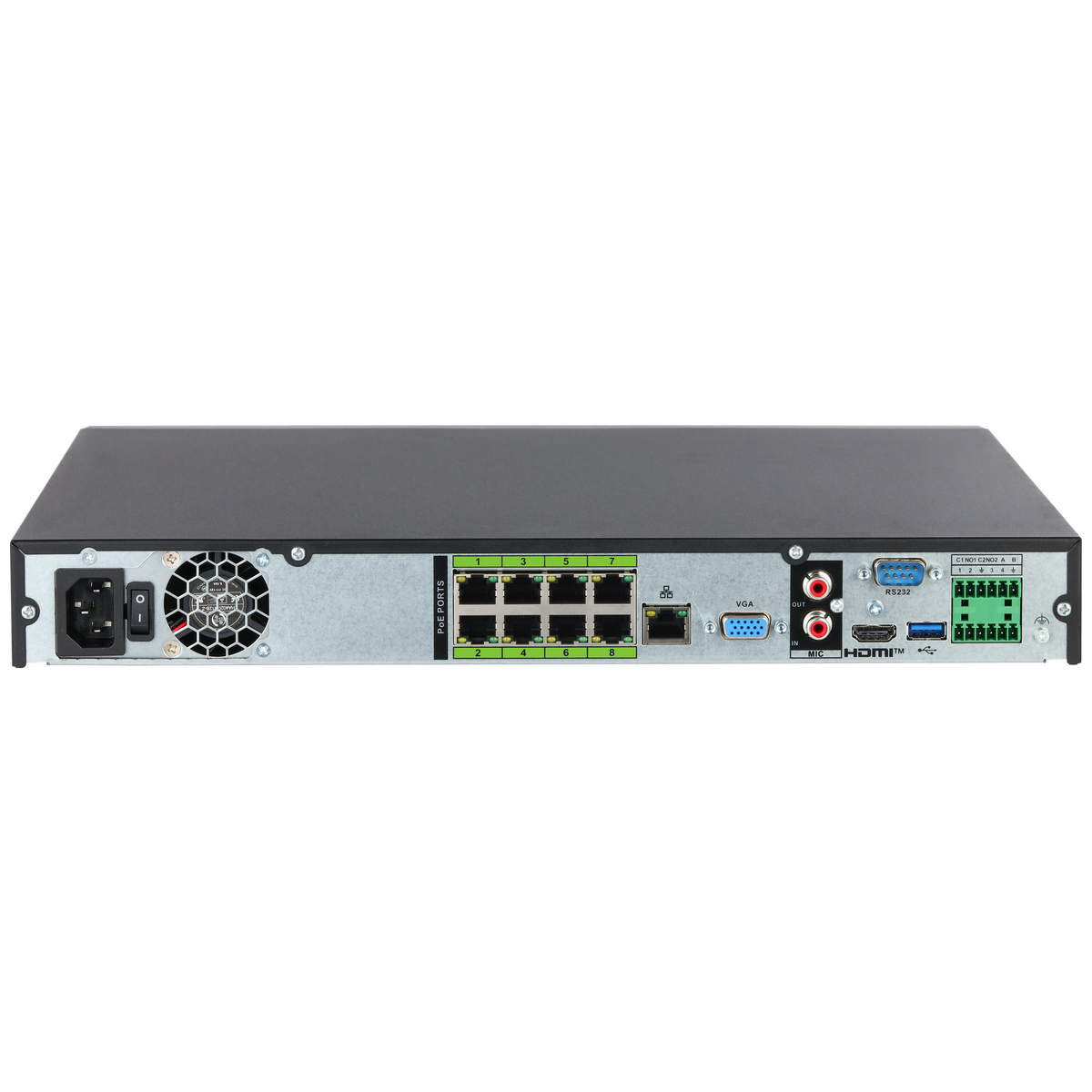 Enregistreur NVR 8 voies 8 ports PoE 32 MP IA WizSense – NVR5208-8P-EI2