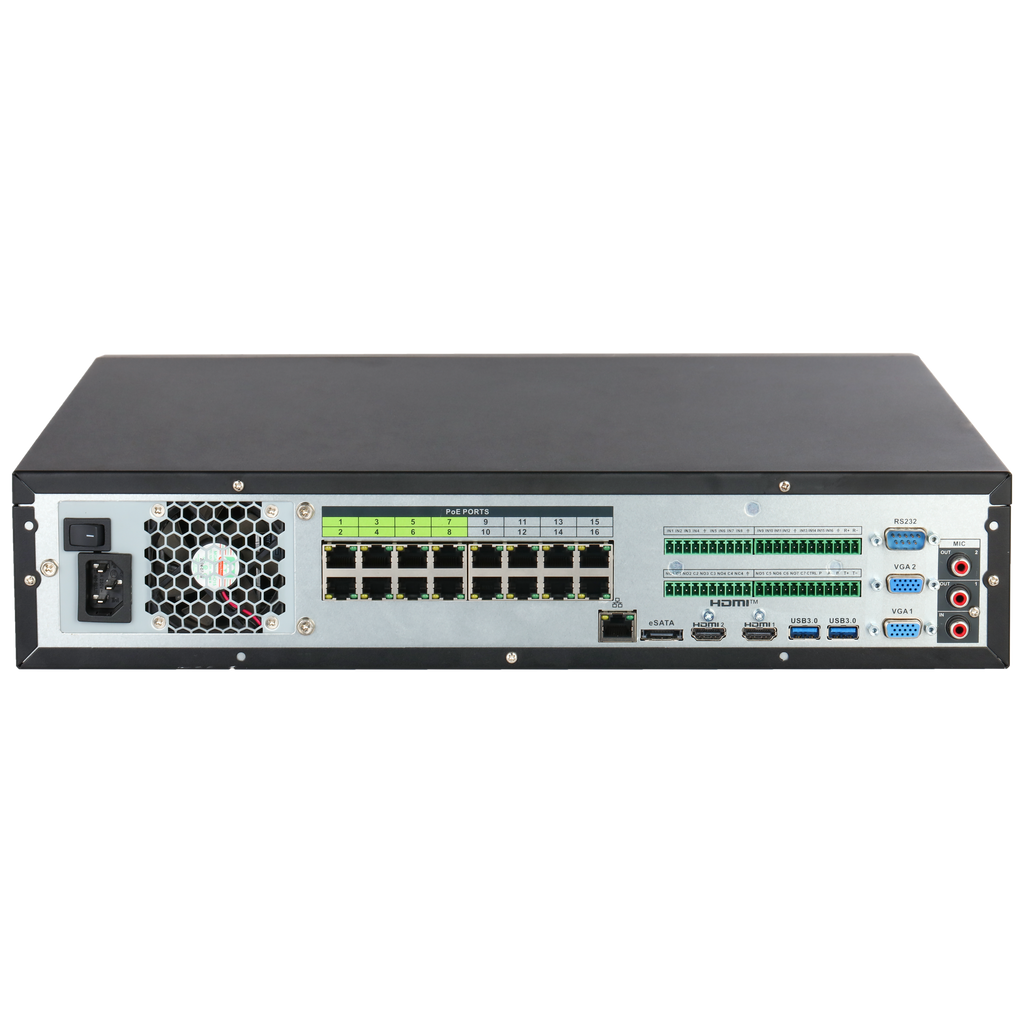 Enregistreur NVR 32 voies 16 ports PoE 32 MP IA WizSense – NVR5832-16P-EI2