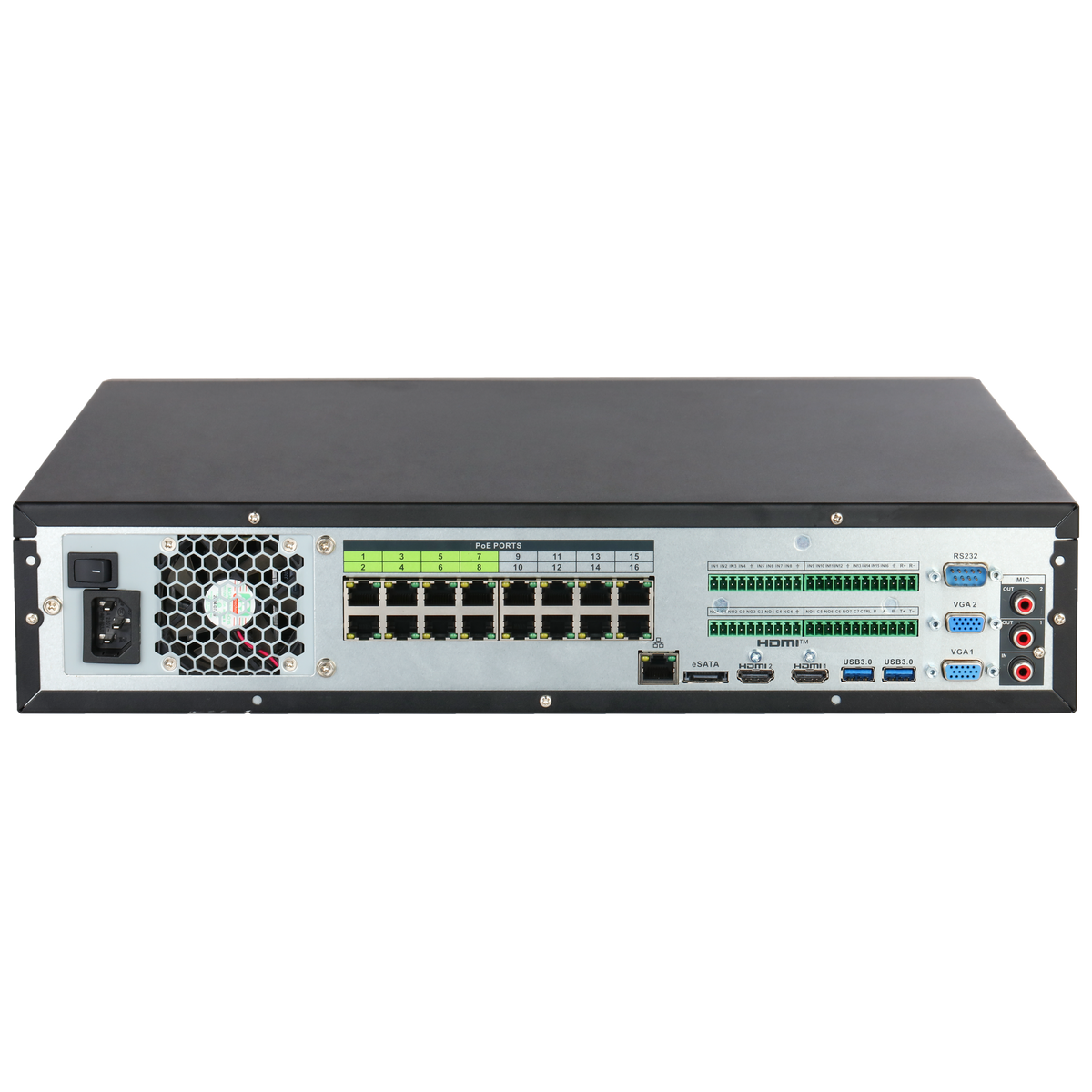 Enregistreur NVR 32 voies 16 ports PoE 32 MP IA WizSense – NVR5832-16P-EI2