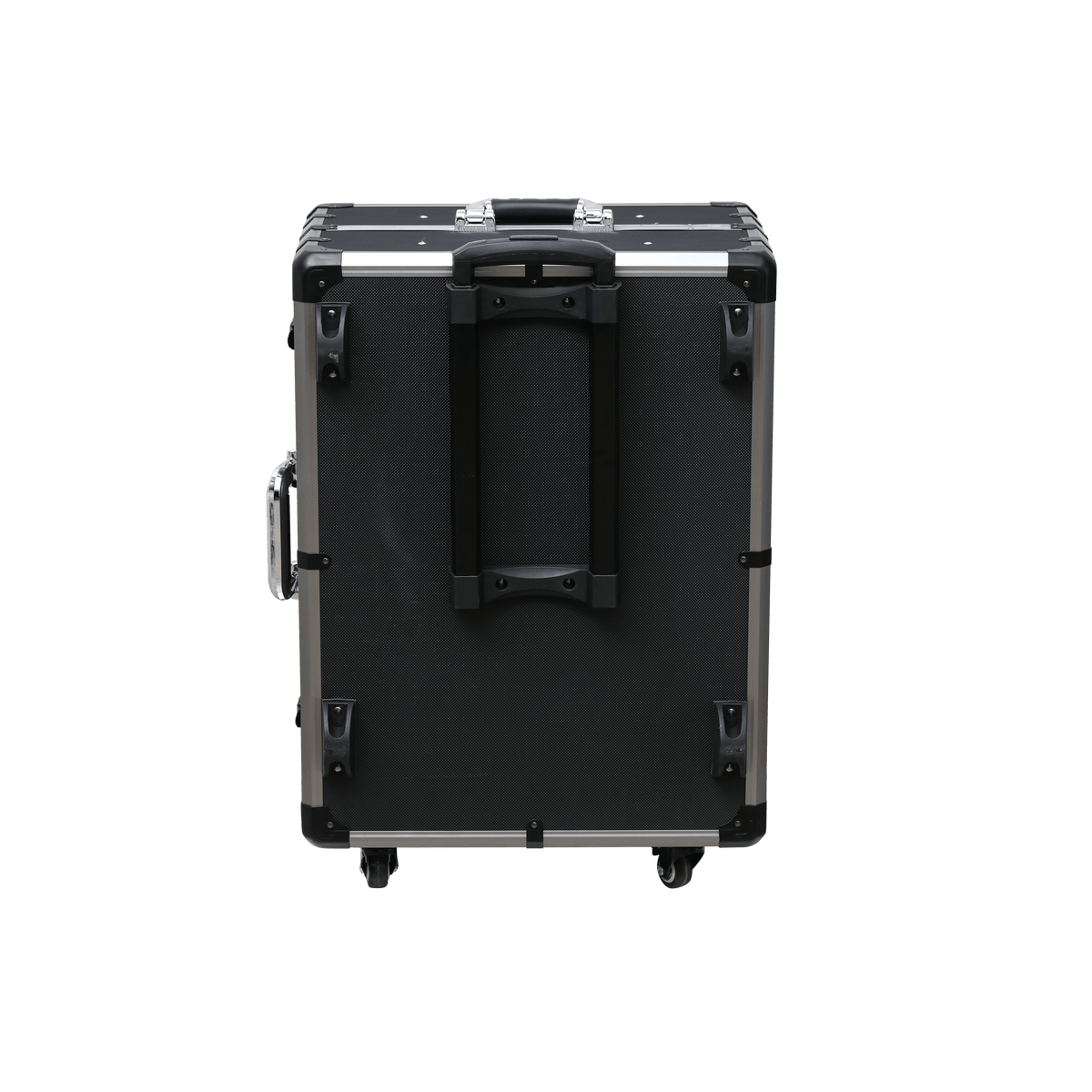 Valise portable en aluminium noir à points en relief – VTM503