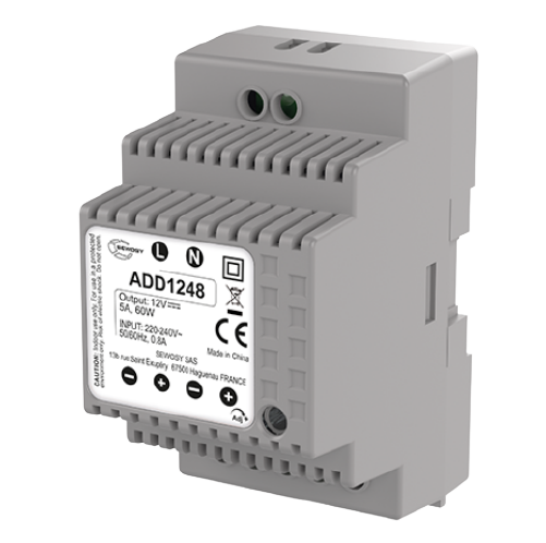 Alimentation sur rail DIN 230V AC / 12V DC / 60W – ADD1248