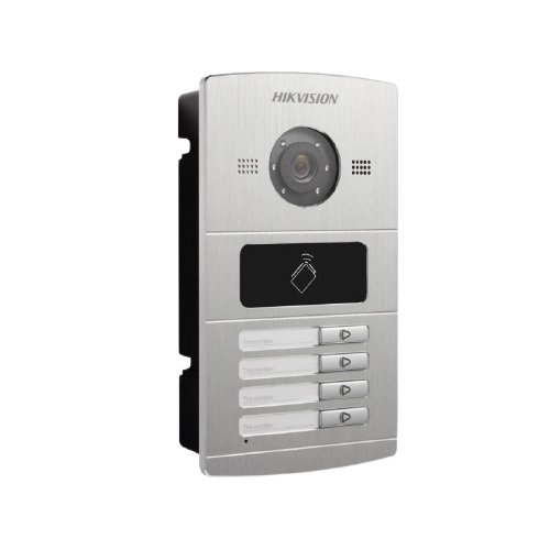 Portier Vidéo IP RJ45 4 boutons d'appel- Caméra en 1,3 Mpxls – DS-KV8402-IM